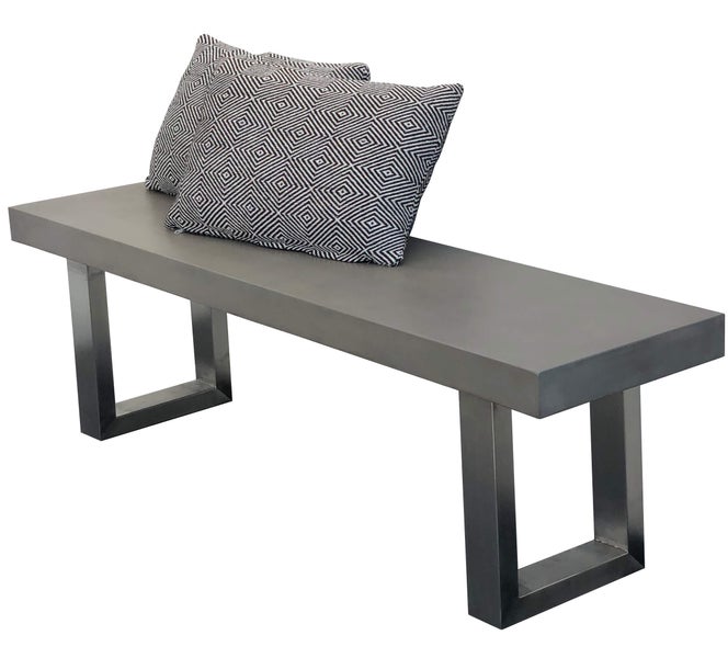 NOVUM Beton Gartenbank Edelstahlgestell 160 cm