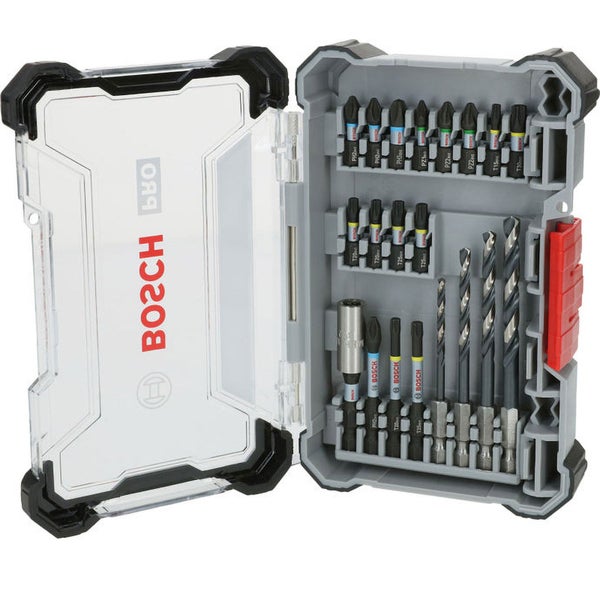 Bosch Pro Zubehör Set mit Bohrern und Schrauberbits im Werkzeugkoffer