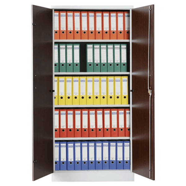PROREGAL Aktenschrank Beetle 4 Fachböden HxBxT 195 x 92 x 42 cm Weiß & Wenge