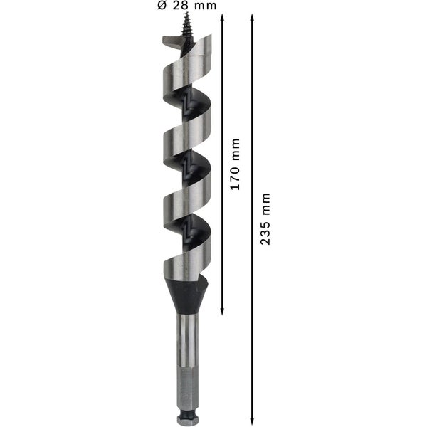 Bosch Logo Holzbohrer mit 28 Millimeter Durchmesser in Verpackung
