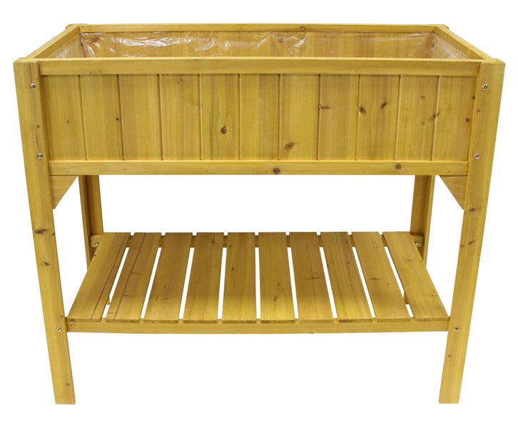 FRANK FLECHTWAREN | Hochbeet Gartenlust, 100 x 50 x 90 cm, HOLZ, KUNSTSTOFF