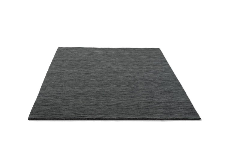 Wollteppich Luxus Designerteppich moderner uni Teppich aus reiner Schurwolle Dunkelgrau 170x240 cm