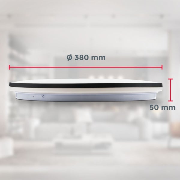 Deckenlampe Ø38 cm - 24W, 3000lm, LED, backlight, neutralweiß, schwarz