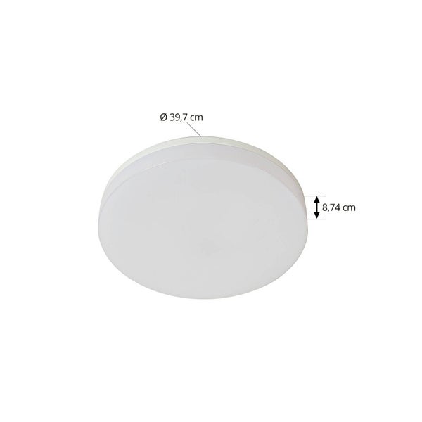 PRIOS LED Deckenleuchte Wynion dimmbar (Modern) in Weiß (1 flammig, ) - Lampe Deckenlampe Badezimmerleuchte