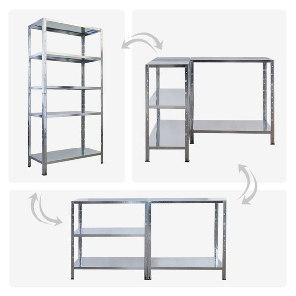 Metallregal mit flexiblen Aufbaumöglichkeiten