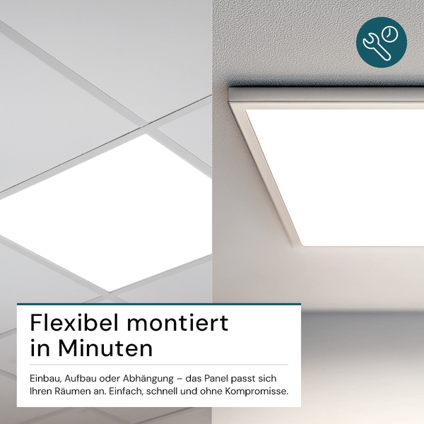 Montagefreundliche LED-Paneele für Deckenmontage