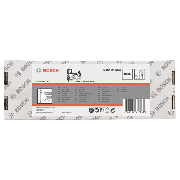 Bosch Klammern SK64-34 38G, 4000 Stück Packung