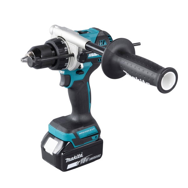 Makita Akku-Bohrmaschine mit Zusatzhandgriff