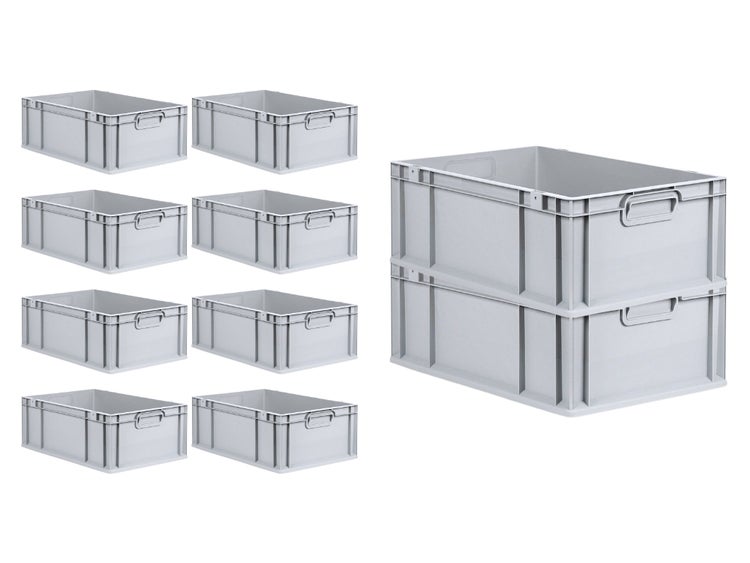 PROREGAL Spar Set 10x Eurobox Nextgen Economy Griffe Geschlossen HxBxT 22 x 40 x 60 cm 44 Liter Eurobehälter Transportbox Transportbehälter