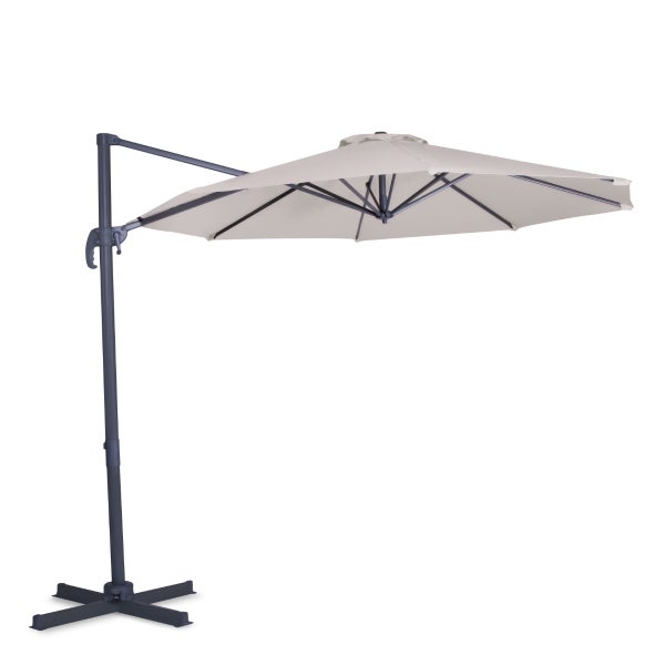 VONROC Sonnenschirm Bardolino Ø300cm – Ampelschirm | Beige