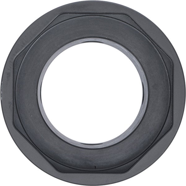 Schwarze Anschlussmutter aus Kunststoff