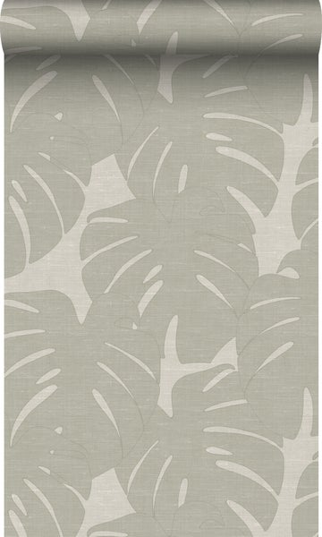 Origin Wallcoverings Tapete Blätter in Leinen-Optik Beigebraun - 53 cm x 10.05 m - 347761