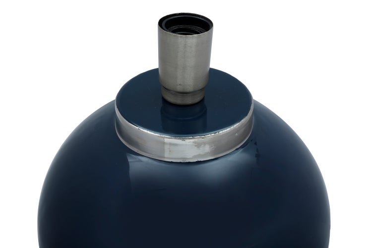 Dekorative Tischlampe Blau Silber, Nachttisch Wohnzimmer Lampe 38 cm | Wohnzimmer Esszimmer Leuchte