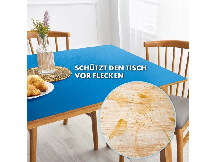 FLOORDIREKT Tischfolie Empire - mit abgeschrägter Kante - 1,5 mm Stärke - Blau - 80 x 80 cm