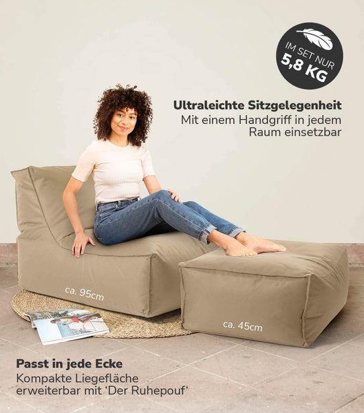 Beige Sitzsackliege für den Innen- und Außenbereich