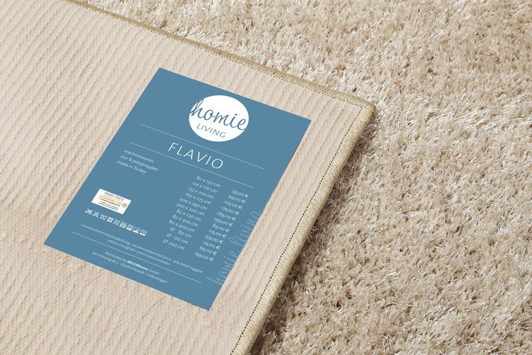 Teppich Sand Hochflor Flavio Homie Living 80x300 cm