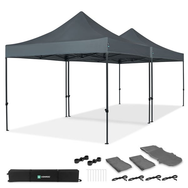 VONROC Pavillon 6x3m wasserdicht stabil - Partyzelt EasyUp System [3Min Aufbau] Popup Faltpavillon modular erweiterbar als Festival Zelt, Gartenpavillon