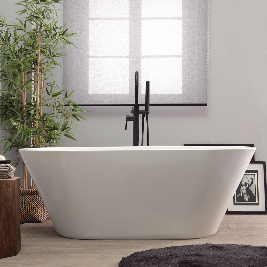 Glänzend weiße 180 cm feistehende Badewanne | Allegra