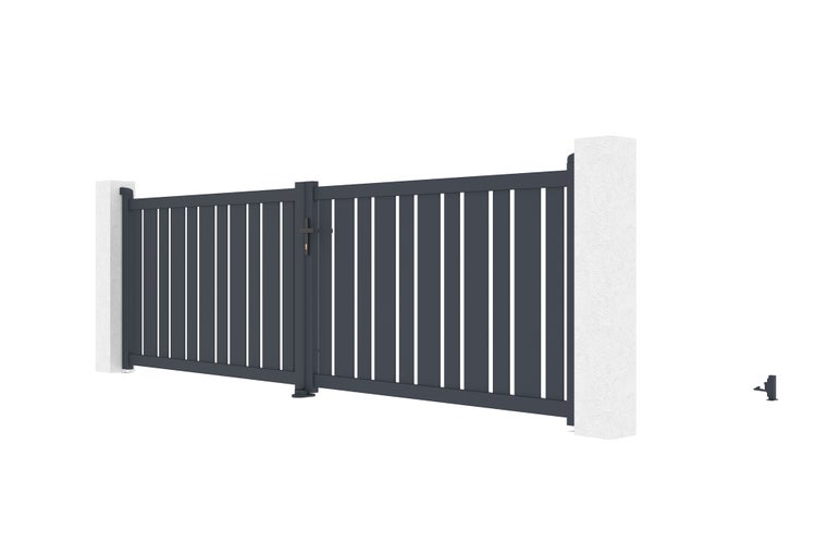Doppelflügeltor aus aluminium 4m VEYMONT 400B120