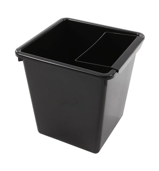 PROREGAL Viereckiger Kegelförmiger Papierkorb 27 Liter HxBxT 36 x 34 x 34 x m Kunststoff Schwarz