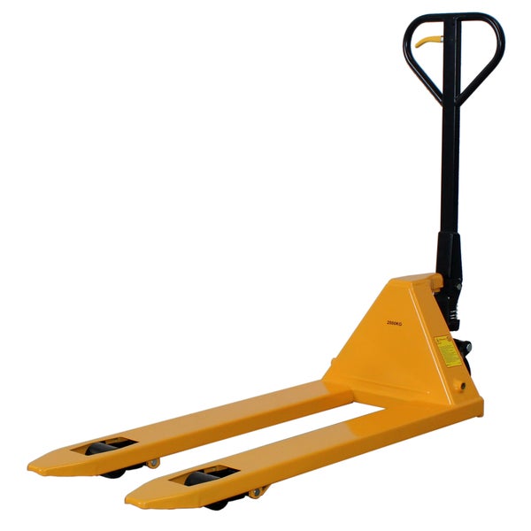 Gelber Gabelhubwagen mit einer Kapazität von 2000 kg