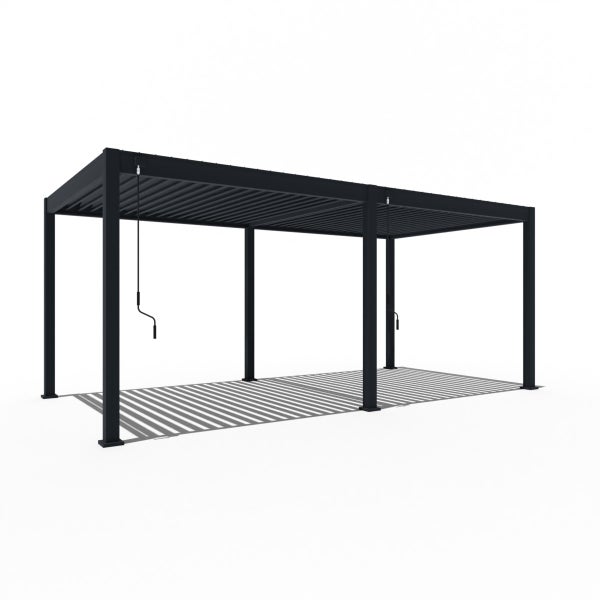 Weide Deluxe Pergola 3 x 6 M - Freistehend, Voll-Aluminium, Lamellendach, Anthrazit