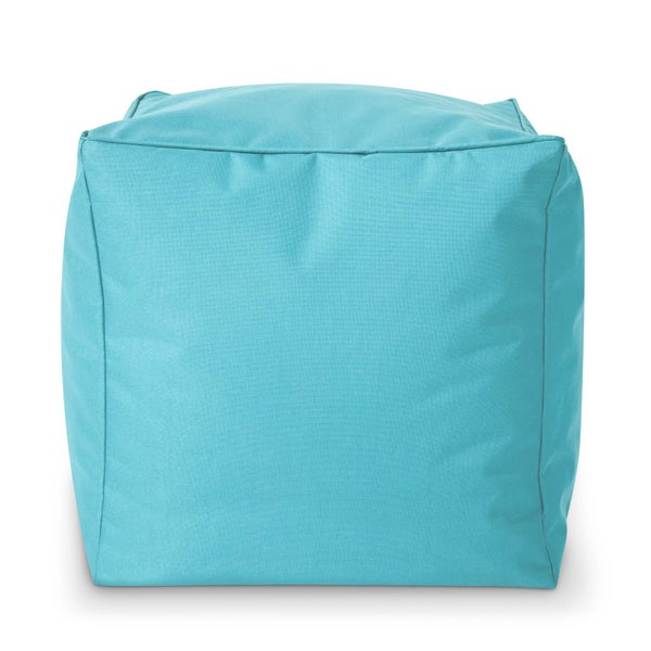 Green Bean Sitzsack-Hocker 40x40x40cm mit EPS-Perlen Füllung - Fußhocker Fußkissen Sitz-Pouf für Sitzsäcke - Bodenkissen für Kinder und Erwachsene - Fußablage Sitzkissen Sitzhocker Türkis