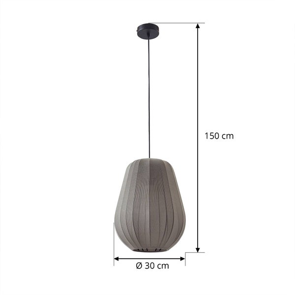 Lindby Pendelleuchte Helin (Modern) in Alu aus Textil (1 flammig, E27) - Hängeleuchte Esstischlampe Hängelampe Wohnzimmerleuchte