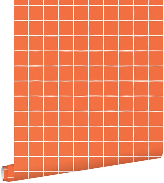 ESTAhome Tapete Karomuster Orange - 50 x 900 cm - 131270