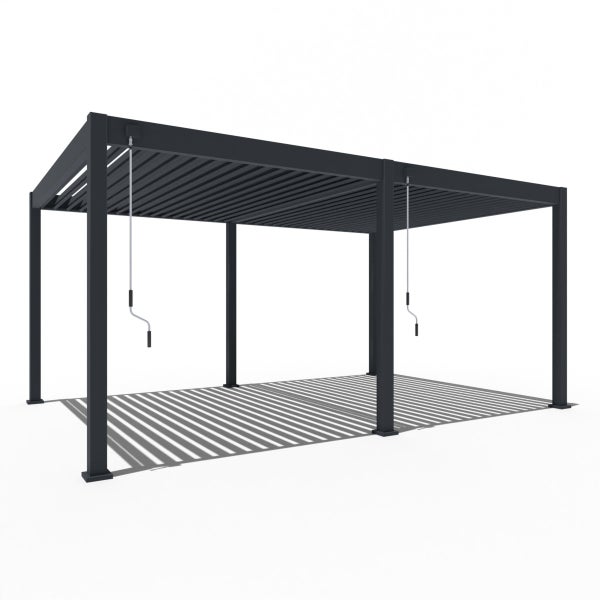 Weide Deluxe Pergola 3,6 x 5,3 M - Freistehend, Voll-Aluminium, Lamellendach, Anthrazit