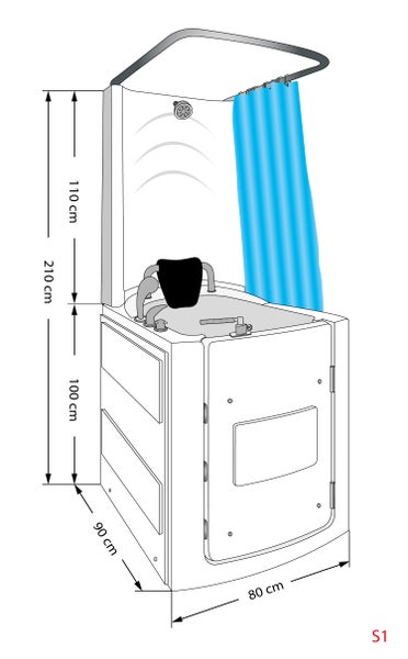 Seniorendusche Sitzwanne mit Tür S10D-TH-WP 80x90