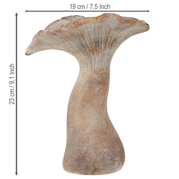 Pilzdekoration mit den Maßen 19 cm mal 23 cm