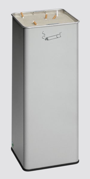 PROREGAL Robuster Ascher Mit Herausnehmbarem Sandsieb Für Eingangsbereiche HxBxT 66,5 x 26 x 26 cm Verzinkter Stahl Silber