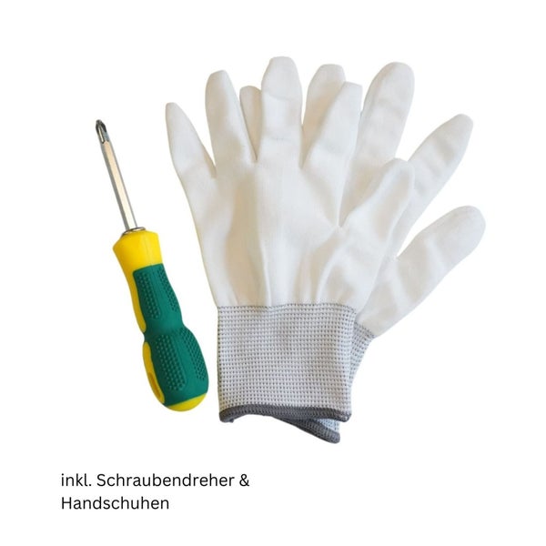 Schraubendreher und Arbeitshandschuhe