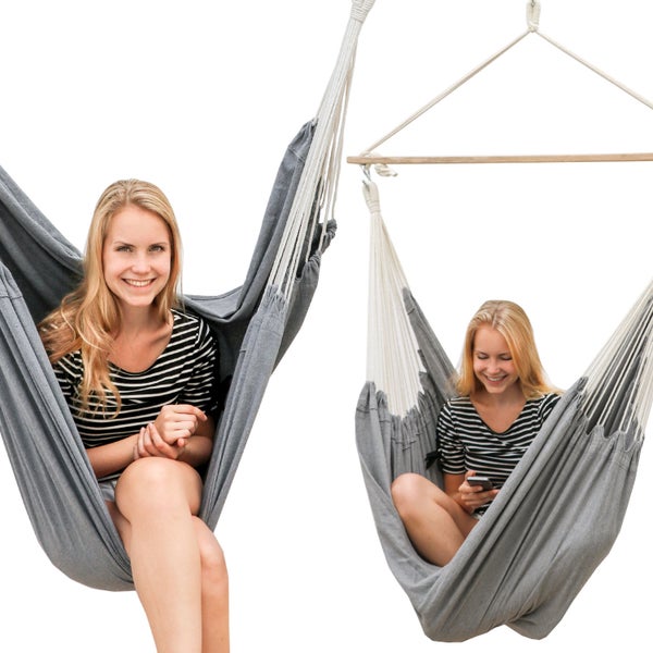 XL Hängesessel Relaxsessel 185x130cm bis 150kg in Grau