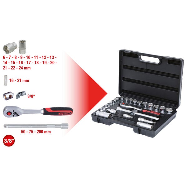 KS TOOLS 3/8 Steckschlüssel-Satz 26tlg. - 911.0626