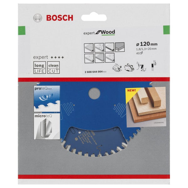 Bosch Kreissägeblatt Expert for Wood für Handkreissägen 120 x 20 x 1,8 mm 40 - 2608644004