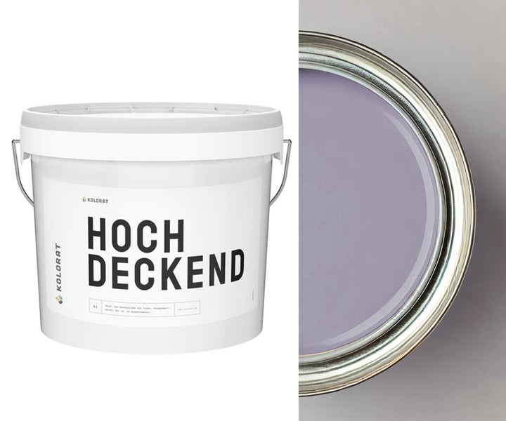 Kolorat matte Wandfarbe Hochdeckend – Violett-Lila K/23-26-8-28/T – 2.5L  Matte Wand- & Deckenfarbe, höchste Deckkraft, geruchsarm, atmungsaktiv, leichte Verarbeitung. Hochwertige Innenfarbe für alle Räume.