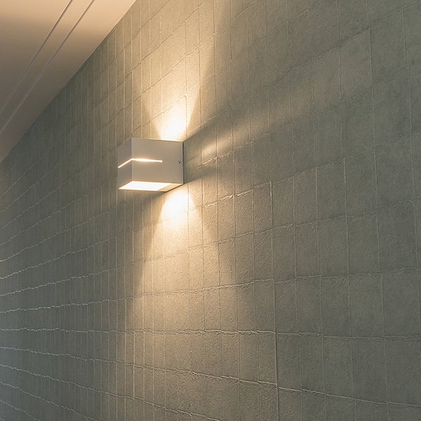 Moderne Wandleuchte weiß 9,7 cm – Transfer Groove