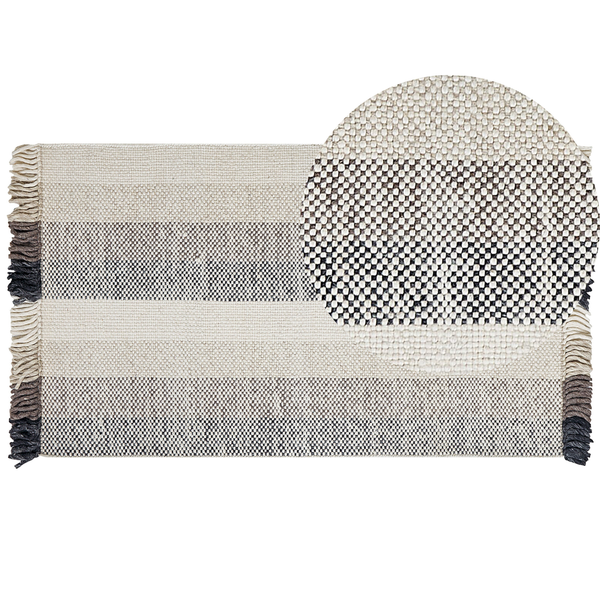 Teppich EMIRLER Weiß 80 x 150 cm Wolle
