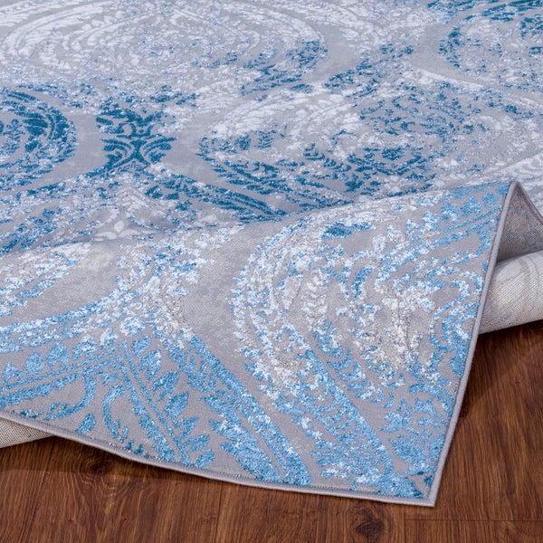 Vintage Orientalischer Teppich Grau/Blau 200x275 cm INGRID