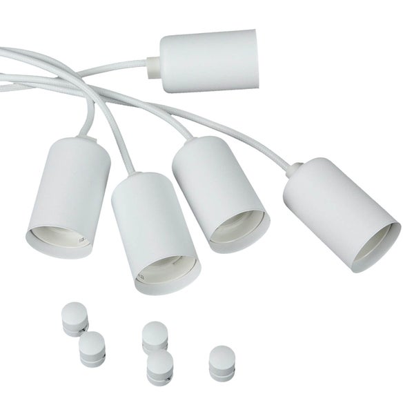 Pendelleuchte mit fünf Fassungen und Befestigungsmaterial