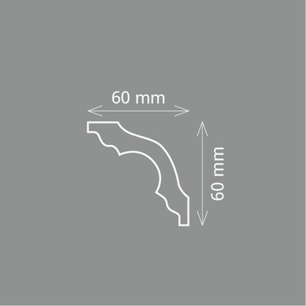 Zierleiste K 60 (60 x 60 mm), Länge 2m