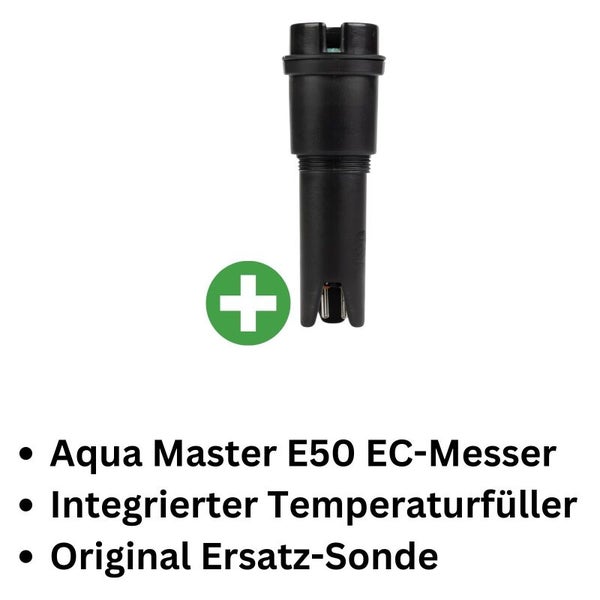 Aqua Master E50 Ersatz EC-Elektrode – kompatibel mit Aqua Master E50 Pro, einfach austauschbar, integrierte Temperaturmessung, kein neues Messgerät erforderlich