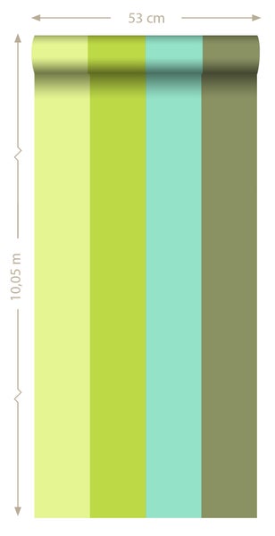 Tapetenrolle mit Streifenmuster, 53 cm breit und 10,05 m lang