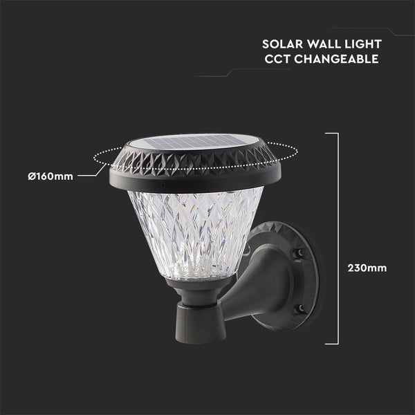 Solar-Wandleuchte, CCT veränderbar, Durchmesser 160 mm, Höhe 230 mm