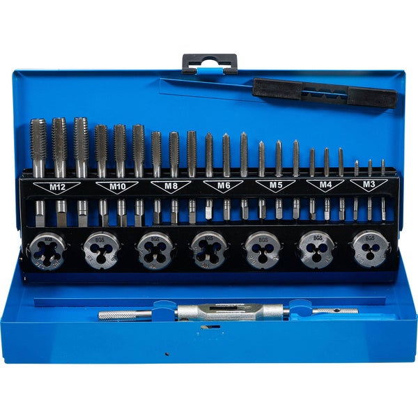 BGS Gewindeschneider und Schneideisen Satz im blauen Kasten