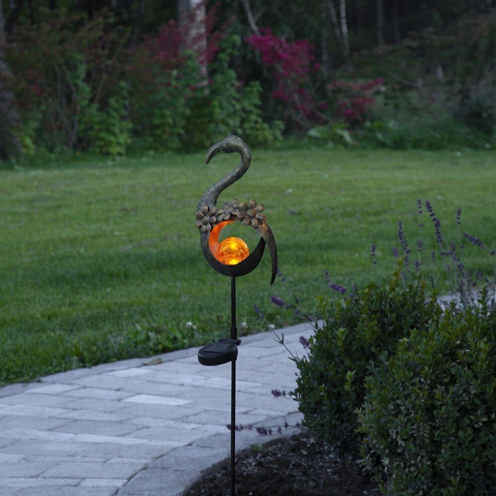 LED Solar Dekoleuchte Melilla Bird in Schwarz 0,06W IP44 mit Dämmerungssensor