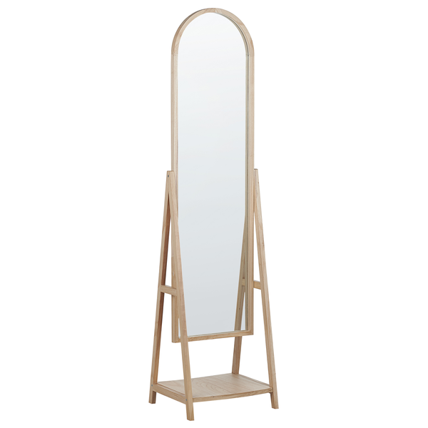 Standspiegel mit Ablagefläche CHAMBERY 170 cm Holz Hellbraun