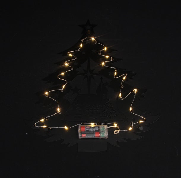 Dekorative Tannenbaum Silhouette mit Lichterkette